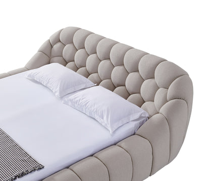 Divani Casa Yolonda Modern Beige Fabric Bed