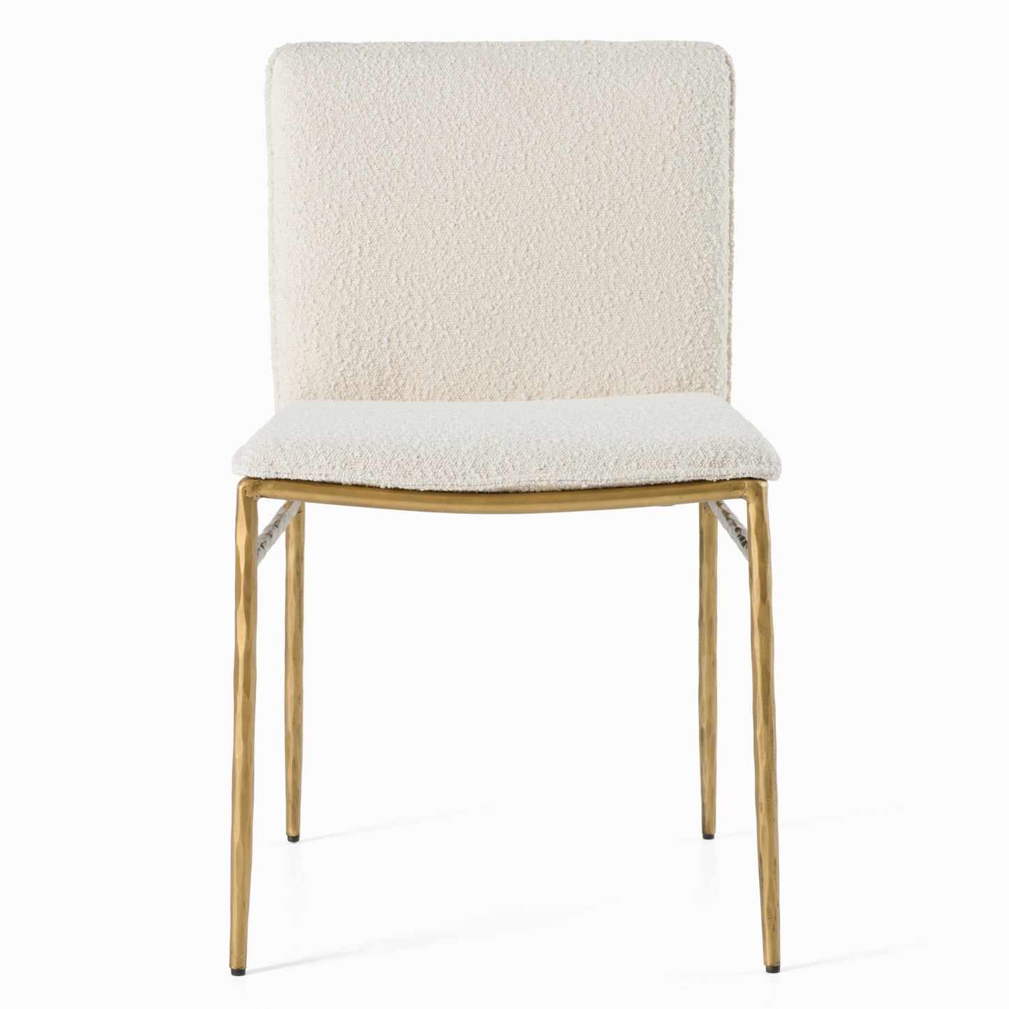 Modrest Atlanta Modern Off-White Fabric and Brass Dining Chair