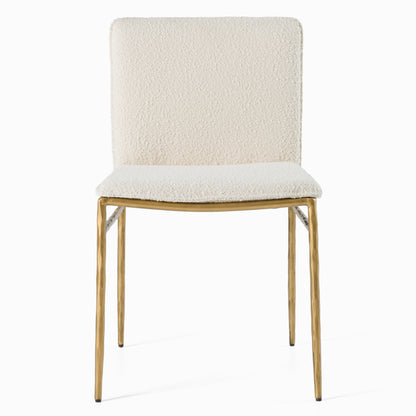Modrest Atlanta Modern Off-White Fabric and Brass Dining Chair