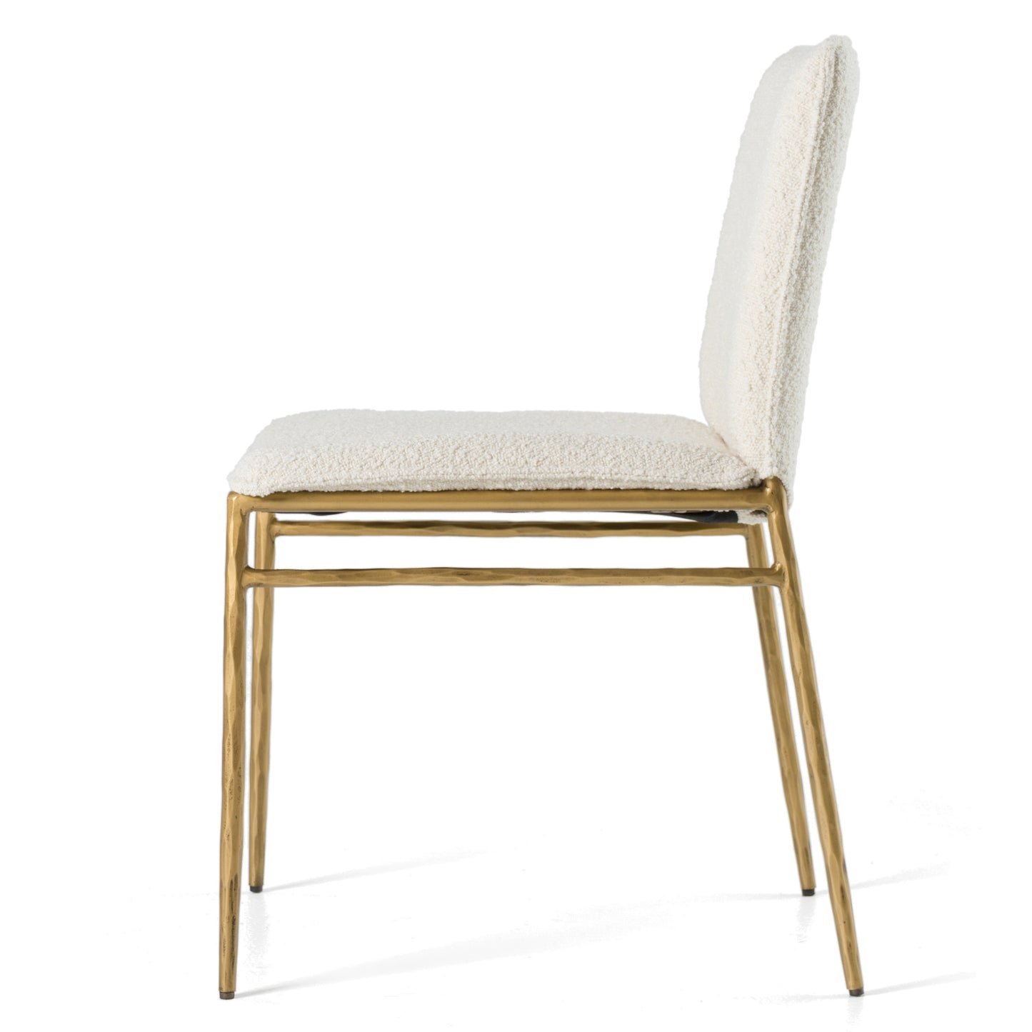 Modrest Atlanta Modern Off-White Fabric and Brass Dining Chair