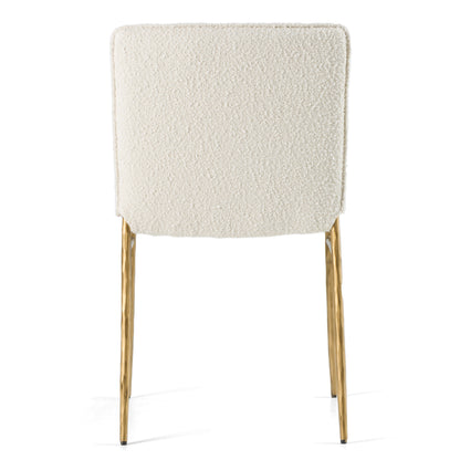Modrest Atlanta Modern Off-White Fabric and Brass Dining Chair