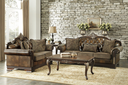 Homelegance Croydon Loveseat in Brown Faux Leather 9815-2