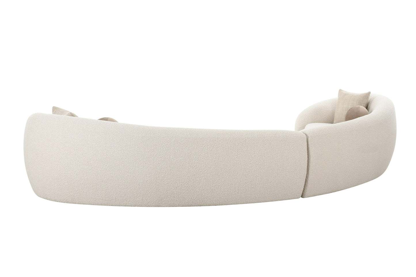 Modrest Kilmer Modern Off-White Curved Fabric Sectional Sofa
