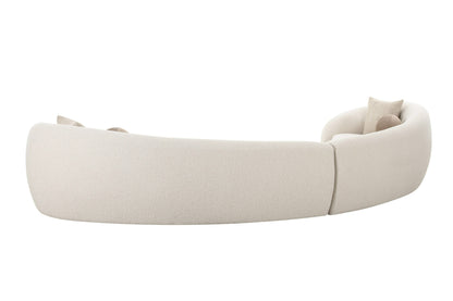 Modrest Kilmer Modern Off-White Curved Fabric Sectional Sofa