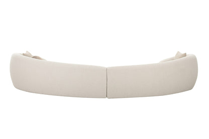 Modrest Kilmer Modern Off-White Curved Fabric Sectional Sofa