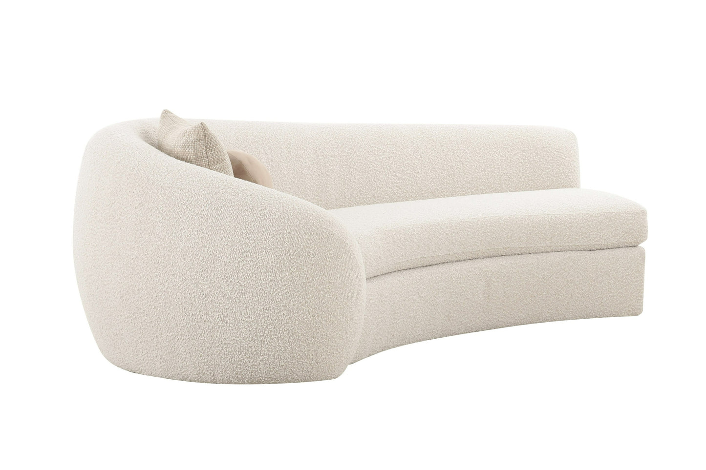 Modrest Kilmer Modern Off-White Curved Fabric Sectional Sofa