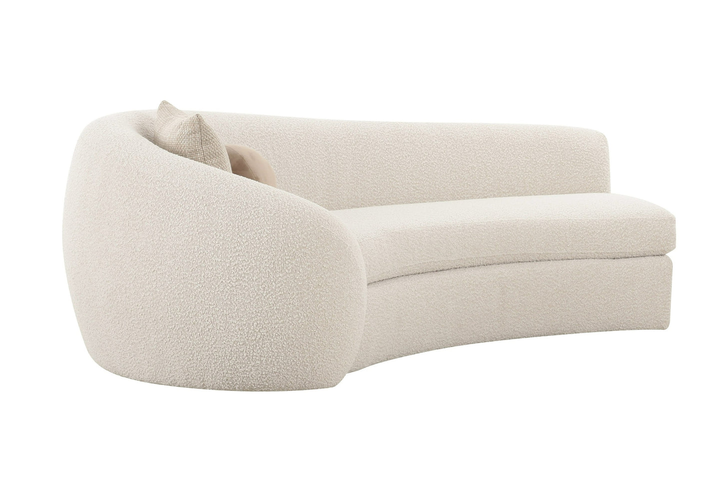 Modrest Kilmer Modern Off-White Curved Fabric Sectional Sofa