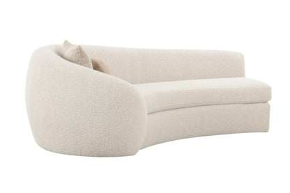 Modrest Kilmer Modern Off-White Curved Fabric Sectional Sofa