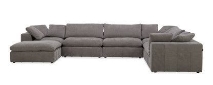 Divani Casa Vicki Modern Grey Fabric Modular Sectional Sofa Ottoman