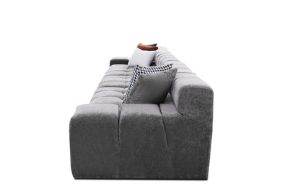 Divani Casa Rhonda Modern Grey Fabric 4-Seater Sofa