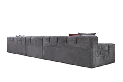 Divani Casa Rhonda Modern Grey Fabric 4-Seater Sofa