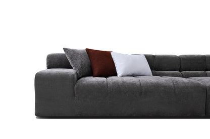 Divani Casa Rhonda Modern Grey Fabric 4-Seater Sofa