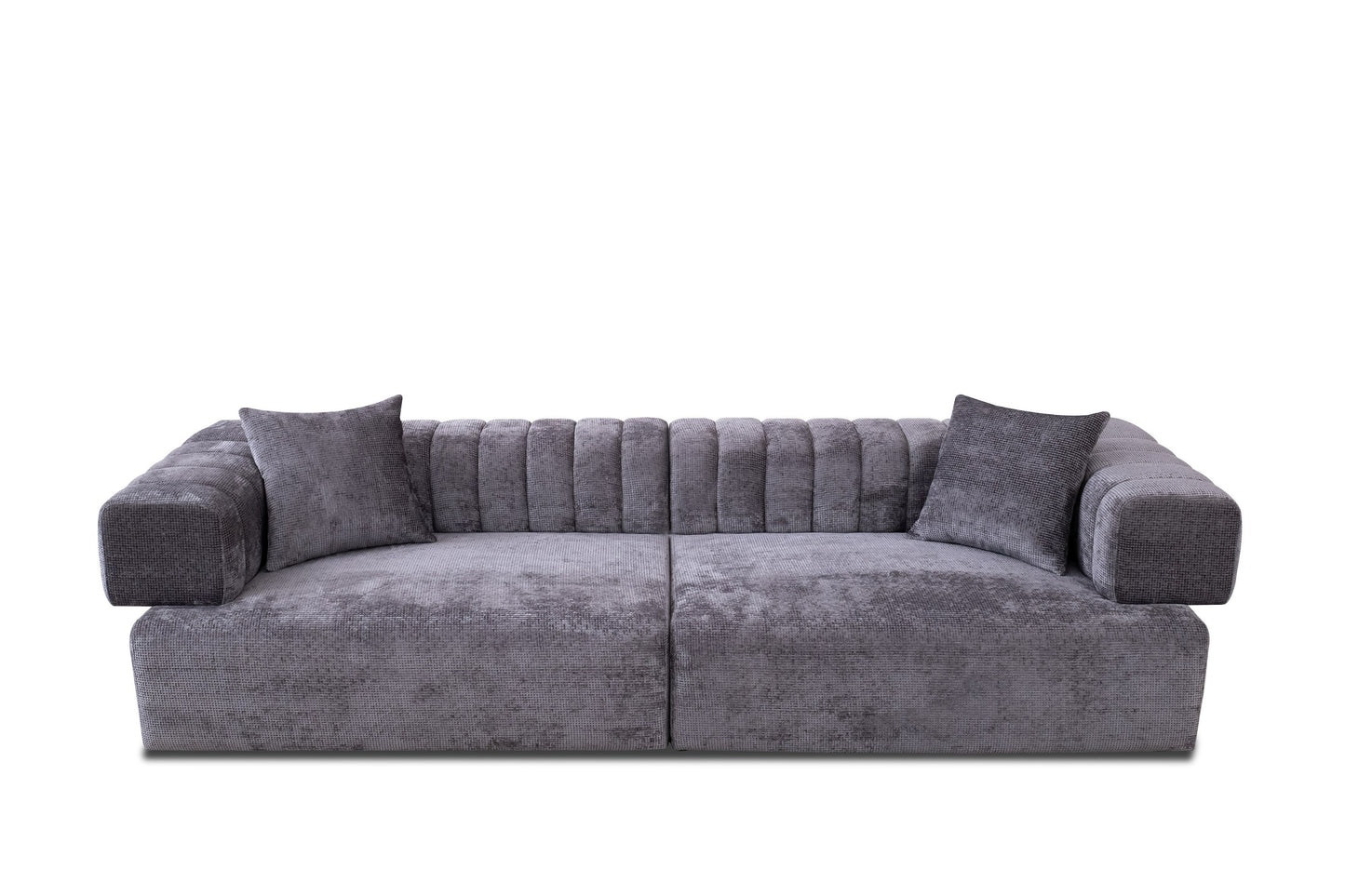 Divani Casa Moreno Modern Grey Fabric 4-Seater Sofa