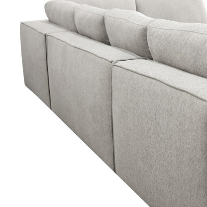 Divani Casa Lulu Modern Light Grey Fabric Modular Sectional Sofa w/ Right Facing Chaise