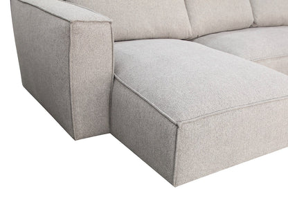 Divani Casa Lulu Modern Light Grey Fabric Modular Sectional Sofa w/ Right Facing Chaise
