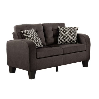 Homelegance Sinclair Loveseat in Chocolate Textured Fabric 8202CH-2