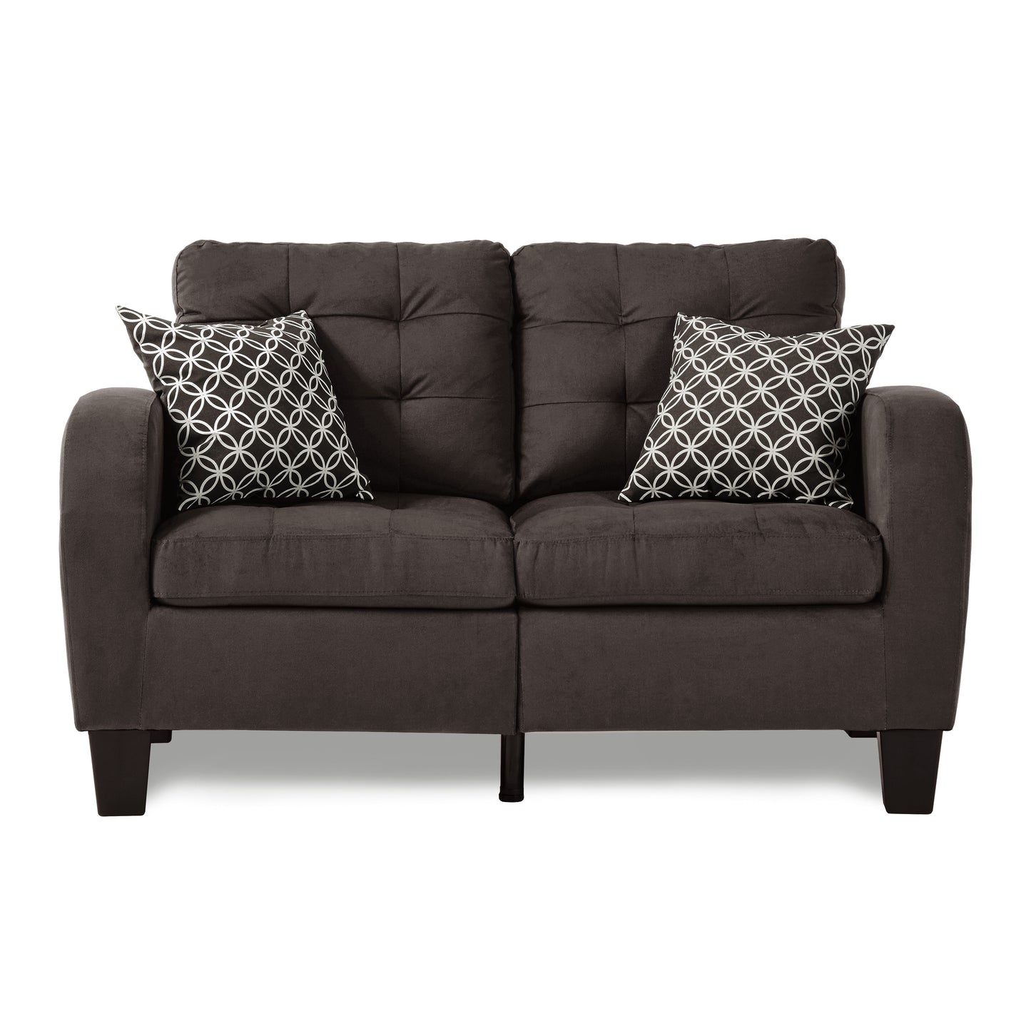 Homelegance Sinclair Loveseat in Chocolate Textured Fabric 8202CH-2