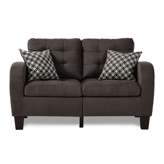 Homelegance Sinclair Loveseat in Chocolate Textured Fabric 8202CH-2