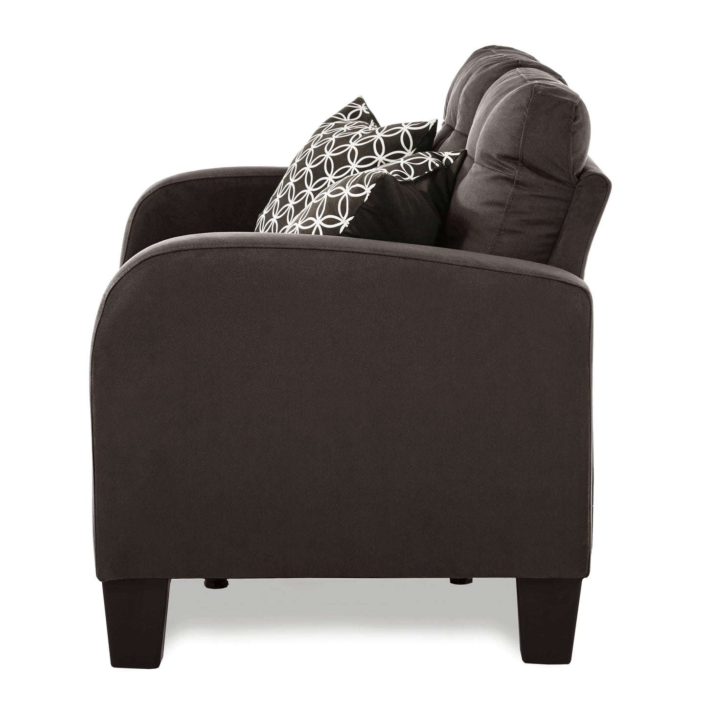 Homelegance Sinclair Loveseat in Chocolate Textured Fabric 8202CH-2
