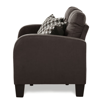 Homelegance Sinclair Loveseat in Chocolate Textured Fabric 8202CH-2