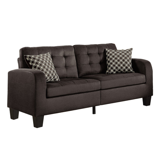 Homelegance Sinclair Sectional Sofa in Chocolate with Decorative Pillows 8202CH-3