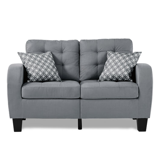 Homelegance Sinclair Loveseat in Textured Gray Upholstery 8202GRY-2