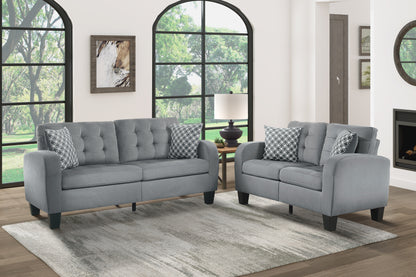 Homelegance Sinclair Loveseat in Textured Gray Upholstery 8202GRY-2