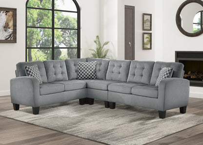 Homelegance Sinclair Sectional Sofa in Gray 8202GRY-SC