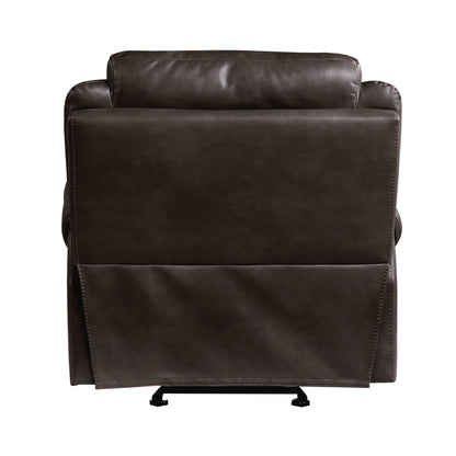 Homelegance Aram Glider Recliner Dark Brown Upholstered Reclining Chair 8206BRW-1
