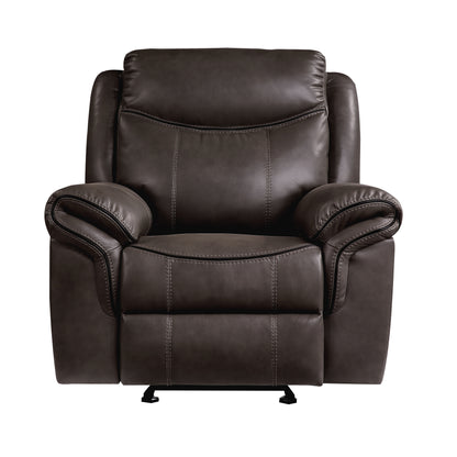 Homelegance Aram Glider Recliner Dark Brown Upholstered Reclining Chair 8206BRW-1