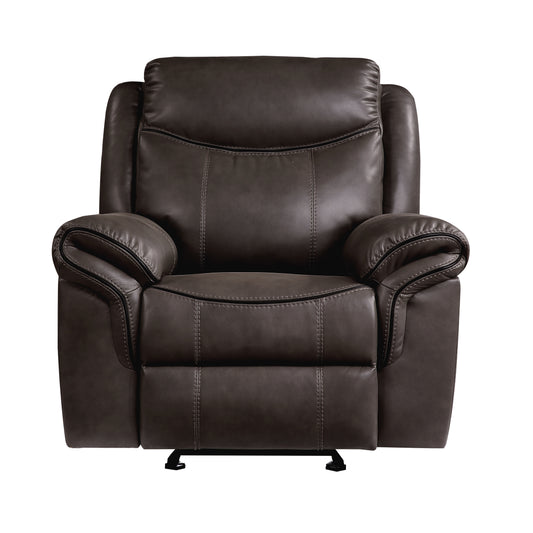 Homelegance Aram Glider Recliner Dark Brown Upholstered Reclining Chair 8206BRW-1