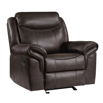 Homelegance Aram Glider Recliner Dark Brown Upholstered Reclining Chair 8206BRW-1