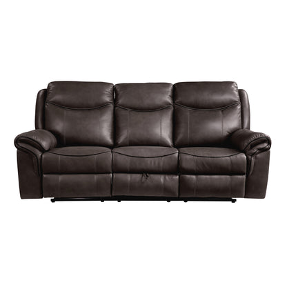 Homelegance Aram Dark Brown Faux Leather Double Reclining Sectional Sofa 8206BRW-3