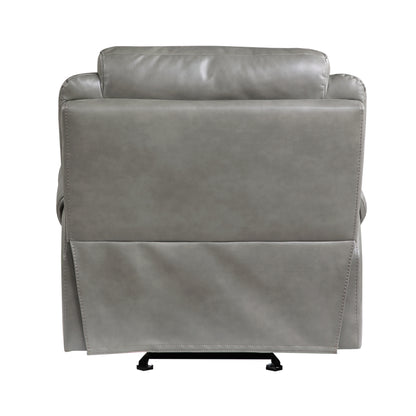 Homelegance Aram Glider Recliner Chair in Gray Faux Leather 8206GRY-1
