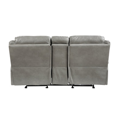 Homelegance Aram Glider Reclining Loveseat in Gray 8206GRY-2