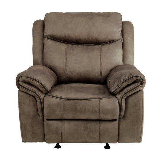 Homelegance Aram Recliner Glider Chair in Brown Polished Microfiber 8206NF-1