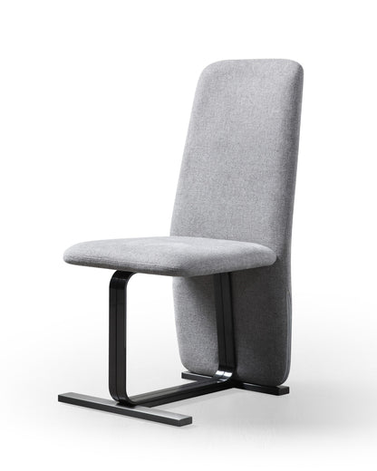 Modrest Tasha Modern Grey Linen Brushed Gunmetal Dining Chair