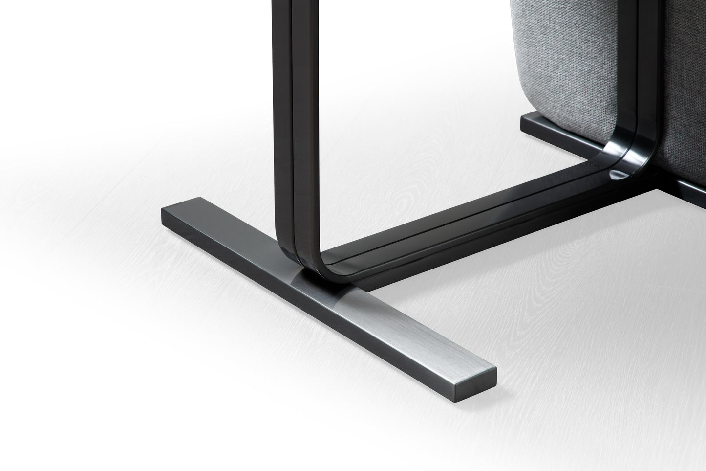 Modrest Tasha Modern Grey Linen Brushed Gunmetal Dining Chair