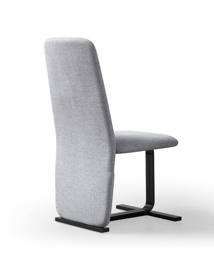 Modrest Tasha Modern Grey Linen Brushed Gunmetal Dining Chair