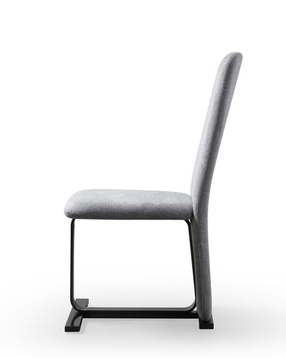 Modrest Tasha Modern Grey Linen Brushed Gunmetal Dining Chair