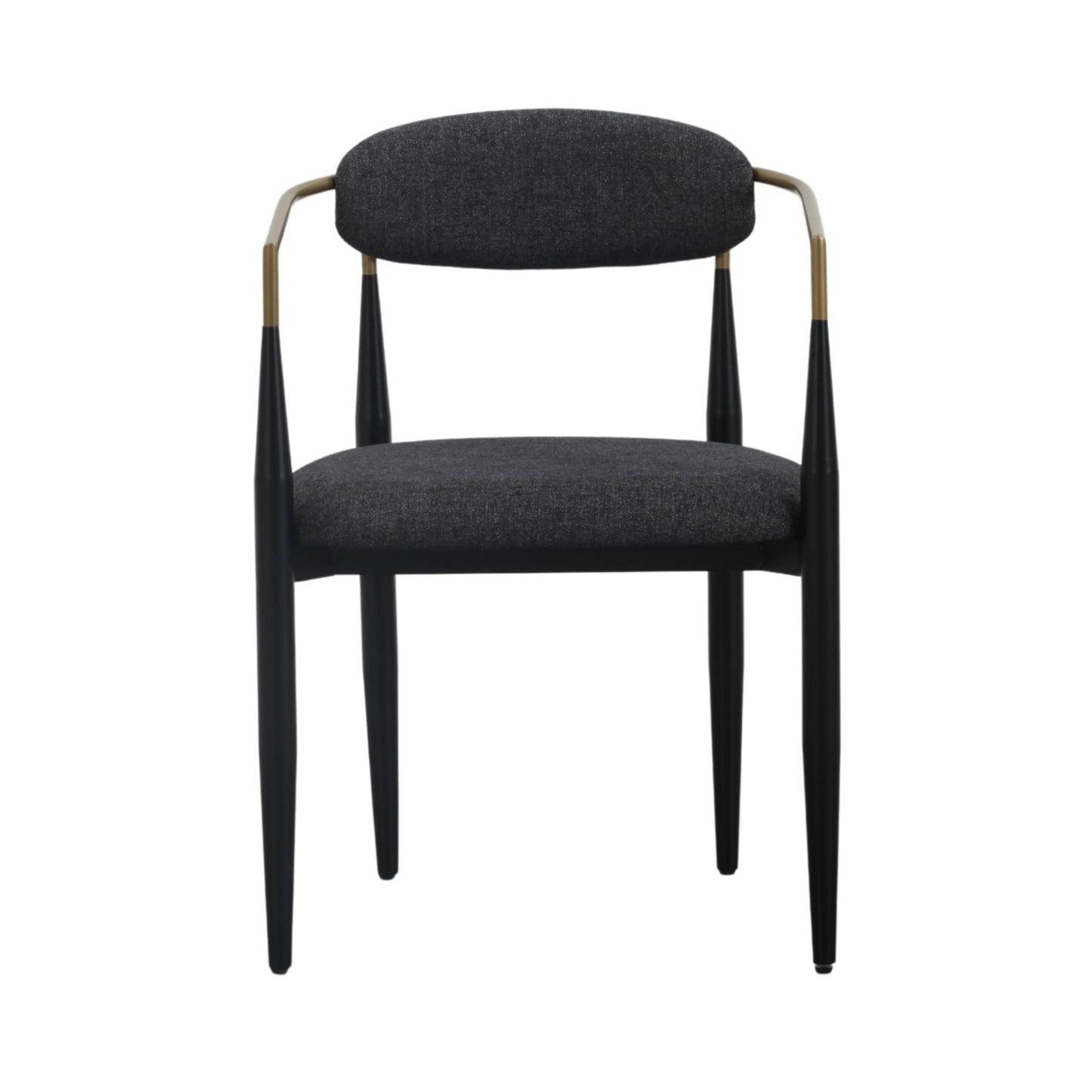 Modrest Buchtel Mid-Century Modern Dark Grey Gold Arm Black Dining Chair