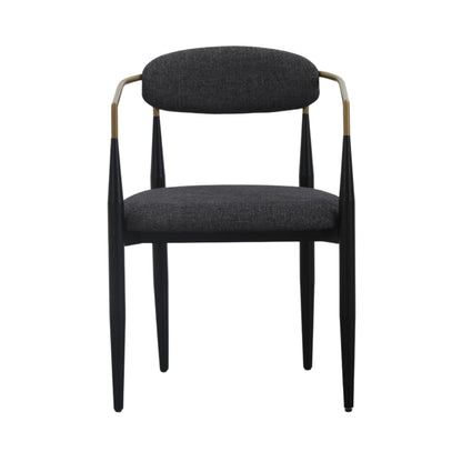 Modrest Buchtel Mid-Century Modern Dark Grey Gold Arm Black Dining Chair