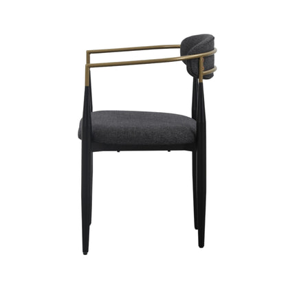Modrest Buchtel Mid-Century Modern Dark Grey Gold Arm Black Dining Chair