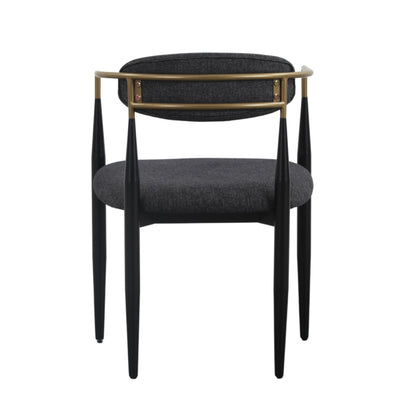 Modrest Buchtel Mid-Century Modern Dark Grey Gold Arm Black Dining Chair