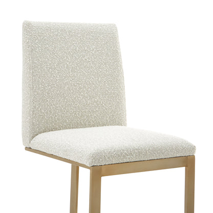 Modrest Frankie Modern Off-White Fabric Antique Brass Counter Chair