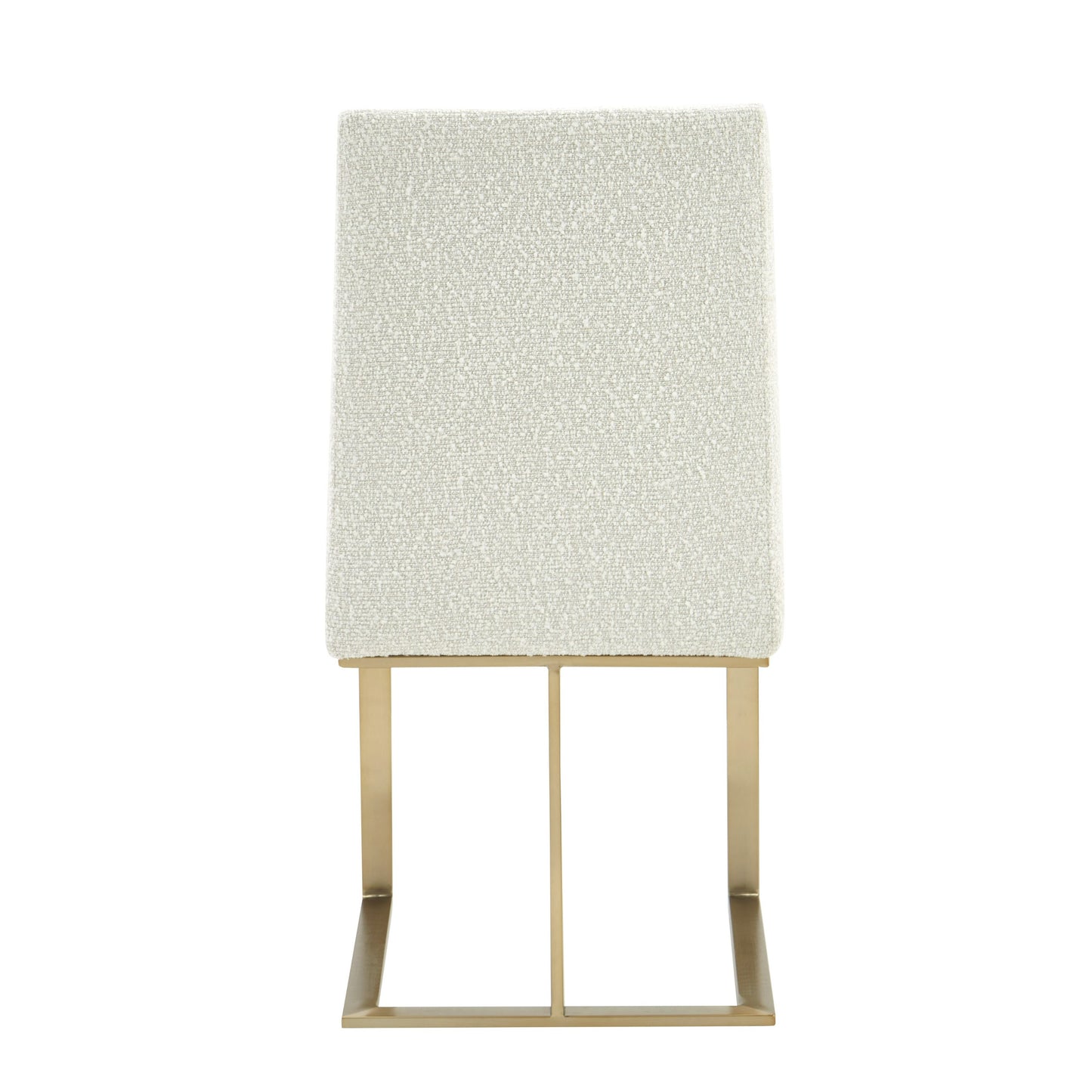 Modrest Frankie Modern Off-White Fabric Antique Brass Dining Chair