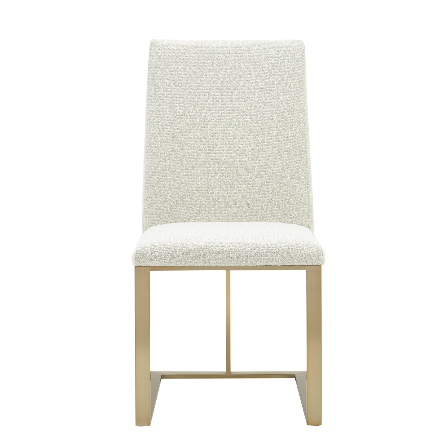 Modrest Frankie Modern Off-White Fabric Antique Brass Dining Chair
