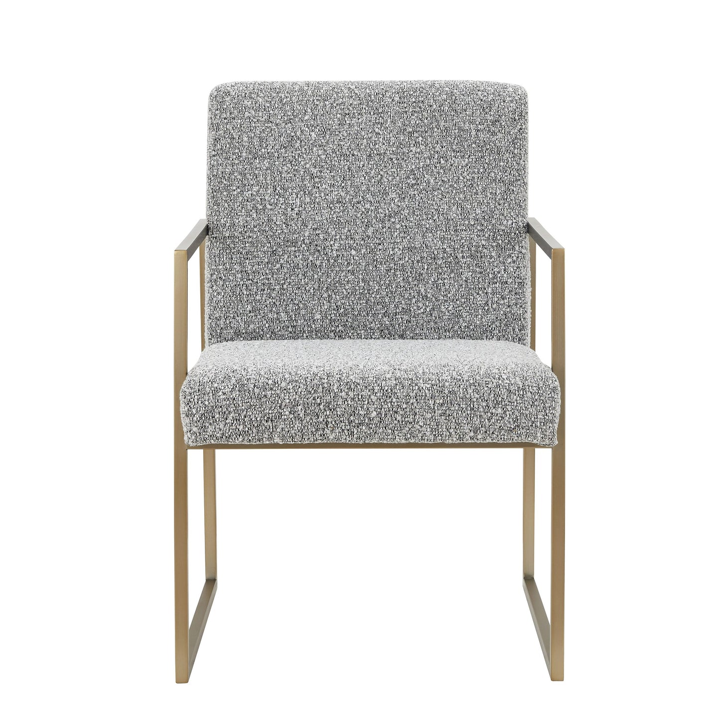 Modrest Suzanne Modern Grey Fabric Antique Brass Dining Chair