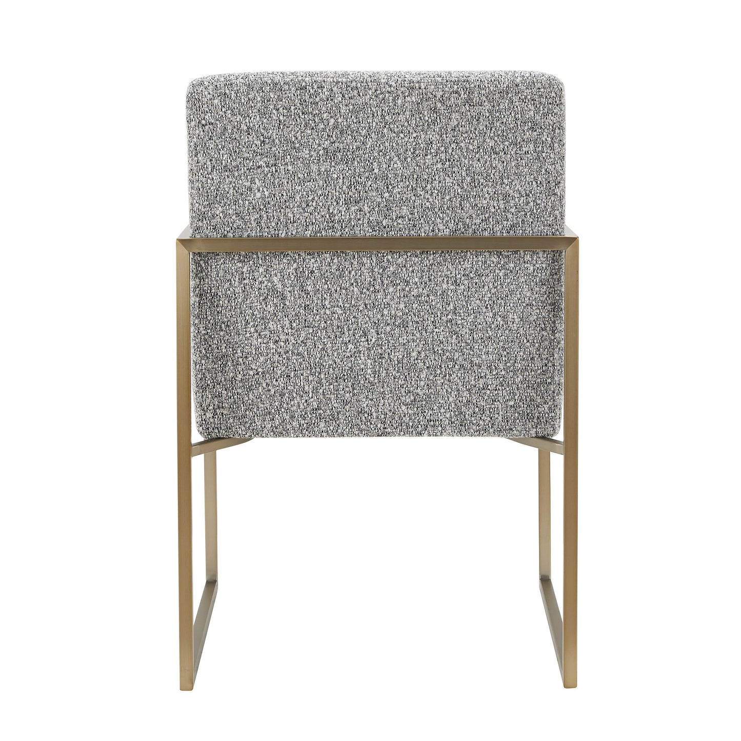Modrest Suzanne Modern Grey Fabric Antique Brass Dining Chair