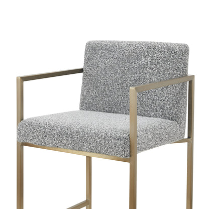 Modrest Suzanne Modern Grey Fabric Antique Brass Counter Chair